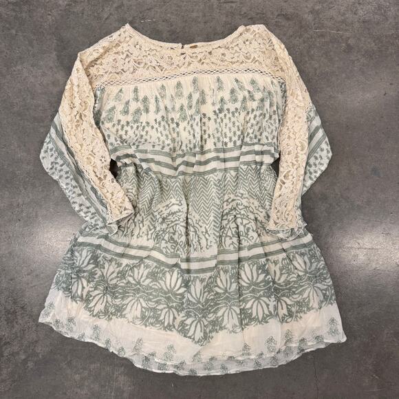 Free People Dresses & Skirts - Free People Sun Daze Mini Shift Dress Lace Boho Preppy Women's Medium